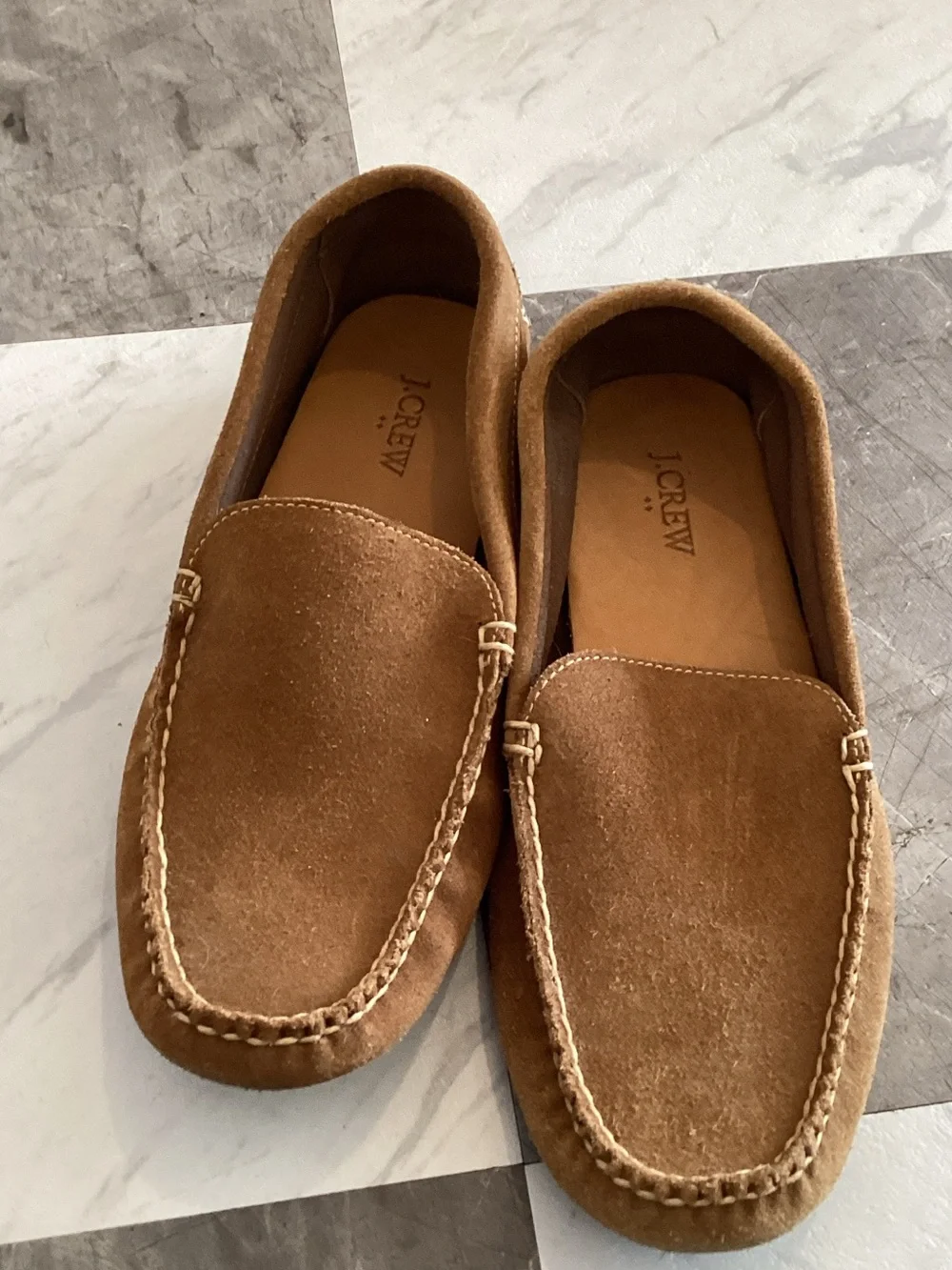 J. Crew Men's Suede Slip-On Loafers in Chestnut Brown